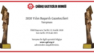 ÇGD "Yılın Başarılı Gazetecileri Ödülleri" için başvuru duyurusu 