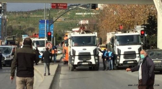 İBB'yi Engellemek için, Pendik Belediyesi'nin Kestiği Yolu Polis Açtı