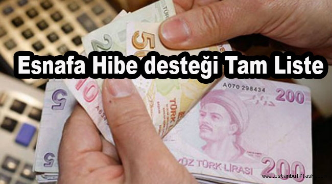 Esnafa Hibe Desteği Tam Liste