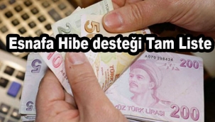 Esnafa Hibe Desteği Tam Liste