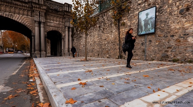 Tarihi Çırağan Caddesinde Kaldırımlar Yenilendi