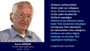 KAZIM MİRŞAN; TARİH TÜRKLERLE BAŞLAR