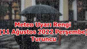 Meteo Uyarı Rengi (11 Ağustos 2022 Perşembe) Turuncu