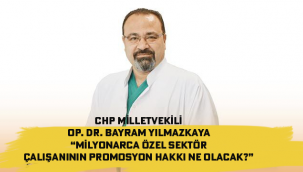 Yılmazkaya, "Milyonarca Özel Sektör Çalışanının Promosyon Hakkı Ne Olacak?"