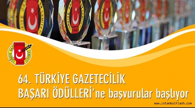 . TGC 64.TÜRKİYE GAZETECİLİK BAŞARI ÖDÜLLERİ'NE BAŞVURULAR BAŞLIYOR