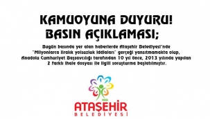 ATAŞEHİR BELEDİYESİNDEN BASIN AÇIKLAMASI