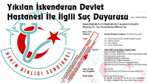 Yıkılan İskenderun Devlet Hastanesi İle İlgili Suç Duyurusu 