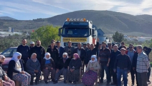 Muğla'da halk çimento fabrikasına malzeme taşıyan kamyonu durdurdu!