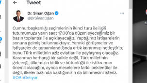 Dr. Sinan Oğan 22.05.2023 saat 17.00'de Basın Toplantısı ile Açıklama Yapacak