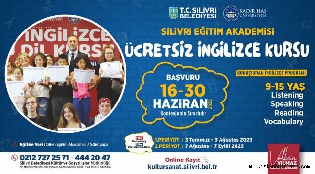 SİLİVRİ'DE ÜCRETSİZ İNGİLİZCE KURSU KAYITLARI BAŞLADI