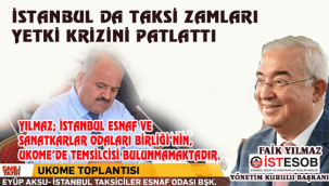 YILMAZ; İSTANBUL ESNAF VE SANATKARLAR ODALARI BİRLİĞİ'NİN, UKOME'DE TEMSİLCİSİ BULUNMAMAKTADIR. 