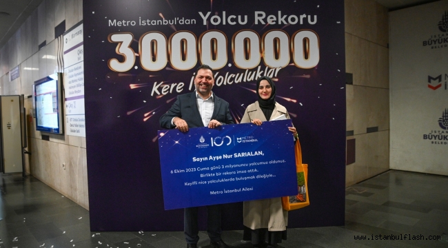 METRO İSTANBUL'DAN 3 MİLYONUNCU YOLCUYA ÖDÜL