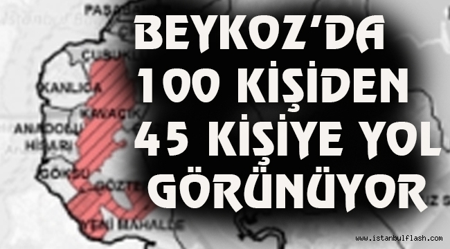 BEYKOZ'DA 100 KİŞİDEN 45 KİŞİYE YOL GÖRÜNÜYOR 