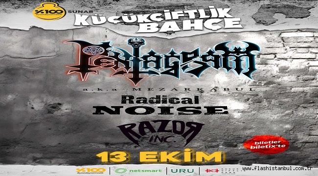 PENTAGRAM, RADICAL NOISE ve RAZOR INC., 13 EKİM'DE KÜÇÜKÇİFTLİK BAHÇE'DE