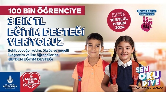 'SEN OKU DİYE' EĞİTİM DESTEĞİ BAŞVURULARI BAŞLADI