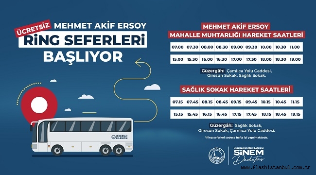 ÜSKÜDAR MEHMET AKİF ERSOY MAHALLESİ RİNG SEFERLERİ BAŞLIYOR