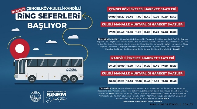 ÜSKÜDAR'DA ÇENGELKÖY - KULELİ - KANDİLLİ RİNG SEFERLERİ BAŞLIYOR