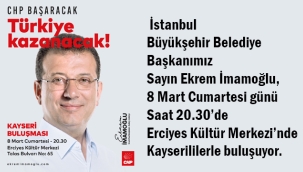 CUMHURİYET HALK PARTİSİ KAYSERİ İL BAŞKANLIĞINDAN DUYURU