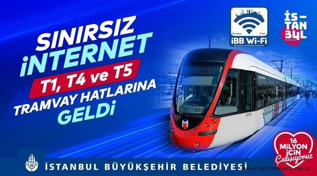 TRAMVAY HATLARINDA ÜCRETSİZ İNTERNET