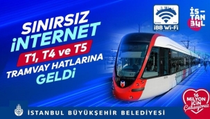 TRAMVAY HATLARINDA ÜCRETSİZ İNTERNET