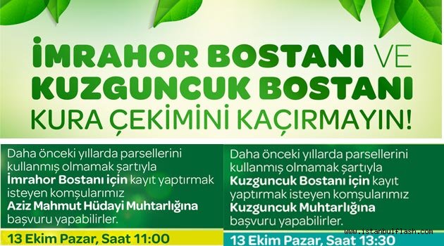 İmrahor ve Kuzguncuk Bostanları Kura Çekilişi